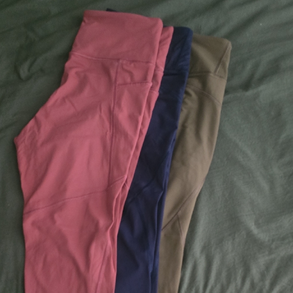 CRZ YOGA Women's Leggings Set - Burgundy, Navy, Olive